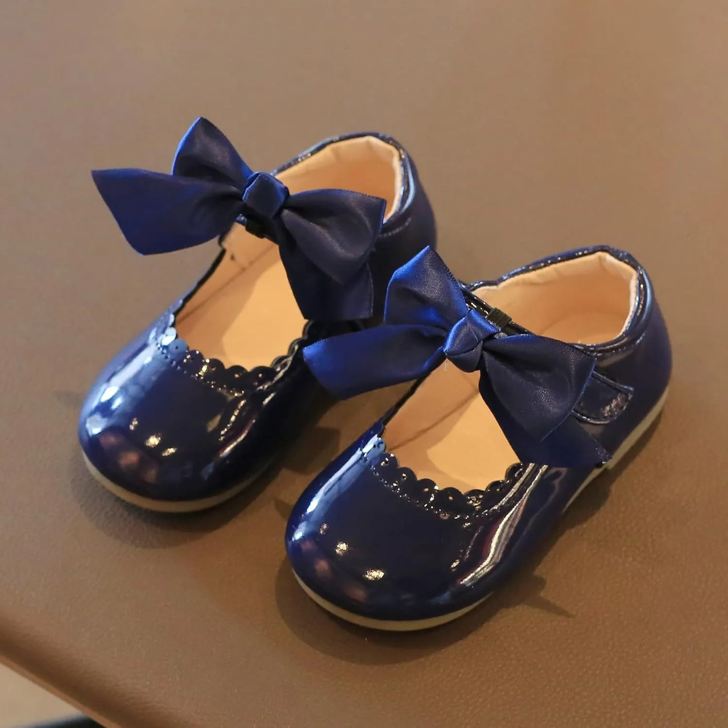 Baby Flower Girl Dress Shoes Patent Bow Mary Jane Ballet Flats Wedding Party School Shoes Toddler Church Shoes