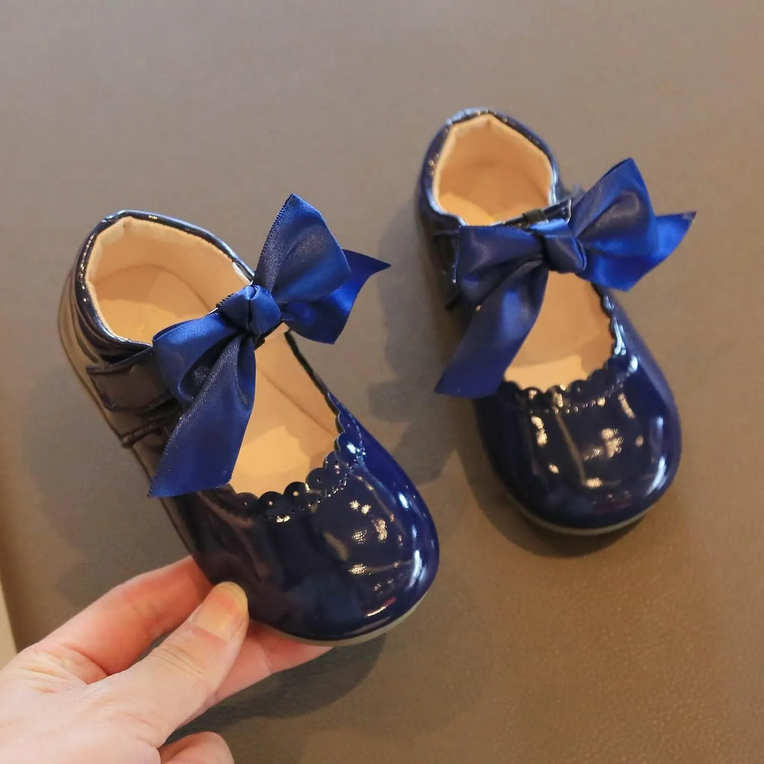 Baby Flower Girl Dress Shoes Patent Bow Mary Jane Ballet Flats Wedding Party School Shoes Toddler Church Shoes
