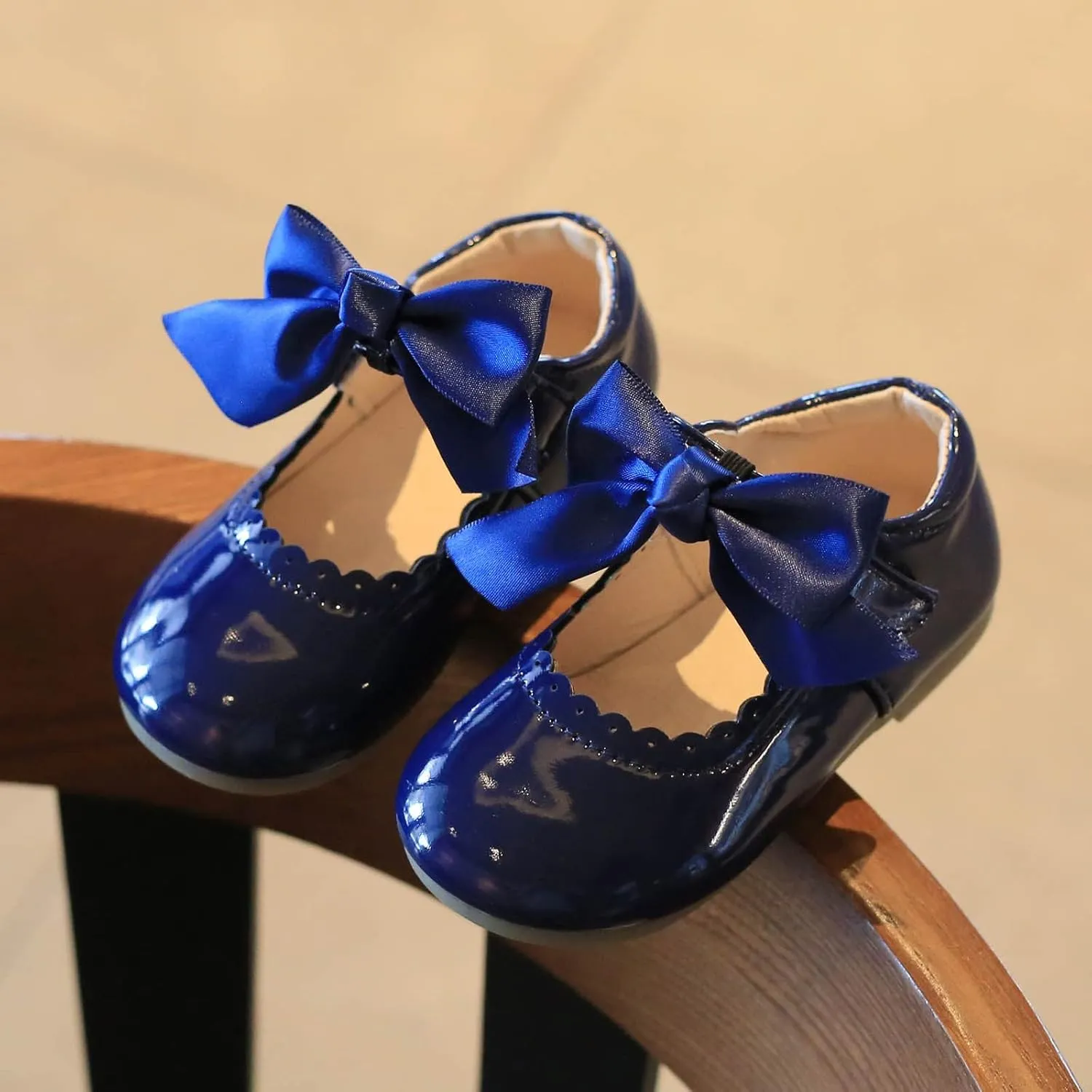 Baby Flower Girl Dress Shoes Patent Bow Mary Jane Ballet Flats Wedding Party School Shoes Toddler Church Shoes
