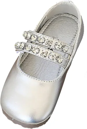 Baby Girls Mary Jane Dress Shoes Pearl Toddler Little Kid Patent Leather Flats for Wedding Party School