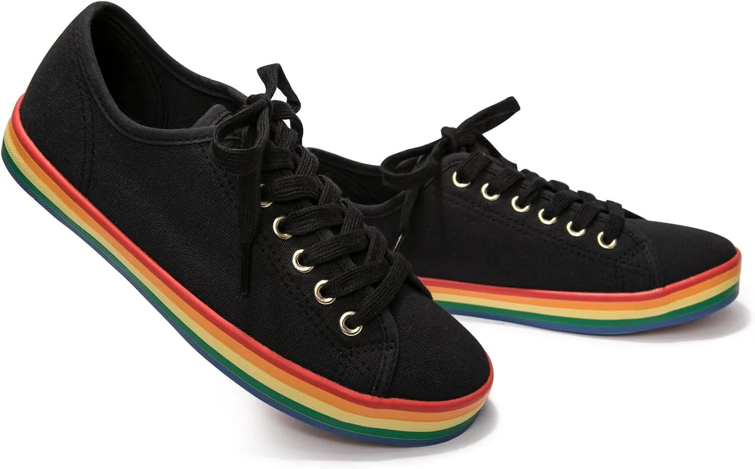 BENEKER Women's Low Top Canvas Shoes Lace up Fashion Sneakers Casual Comfort Walking Shoes
