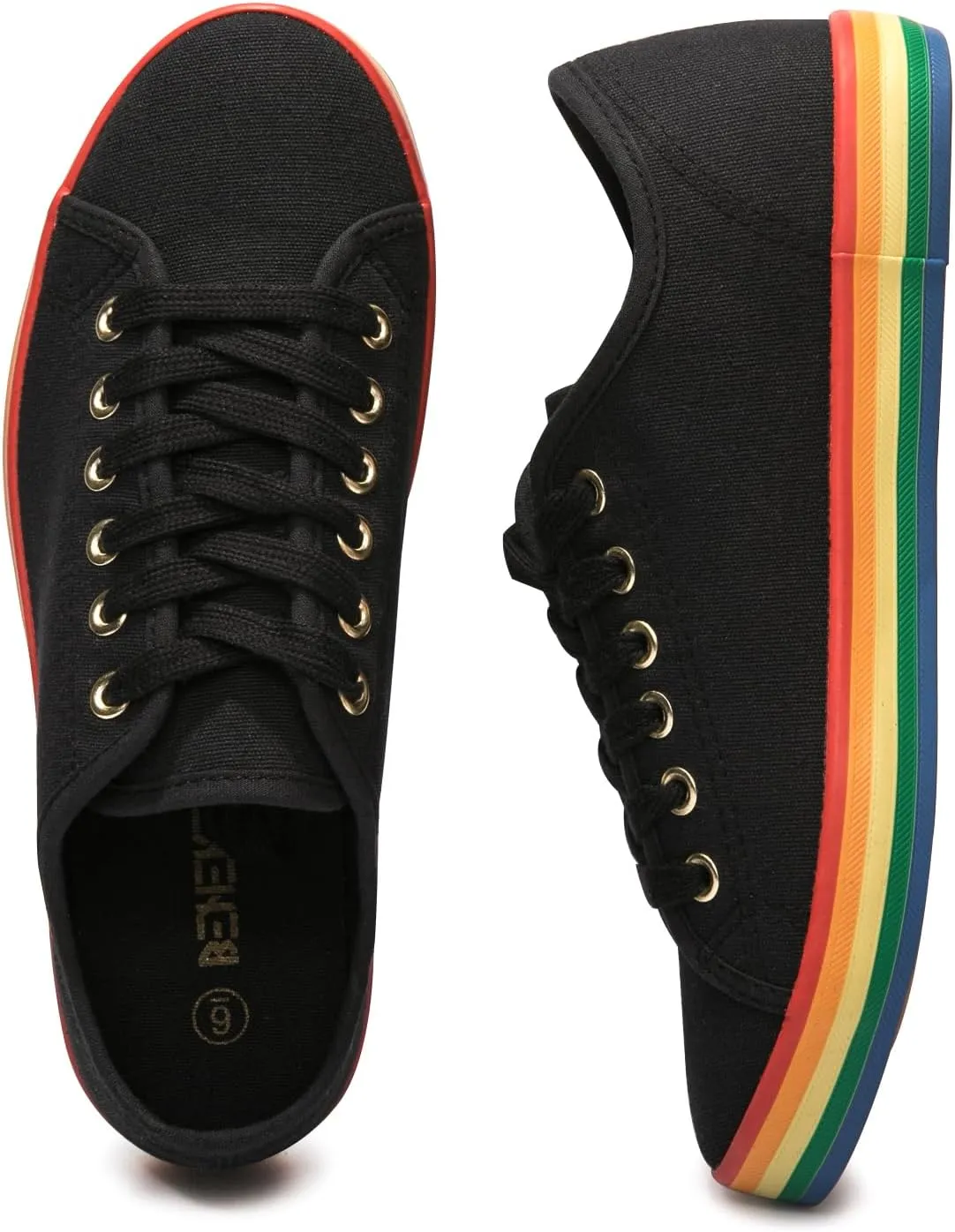 BENEKER Women's Low Top Canvas Shoes Lace up Fashion Sneakers Casual Comfort Walking Shoes