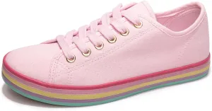 BENEKER Women's Low Top Canvas Shoes Lace up Fashion Sneakers Casual Comfort Walking Shoes
