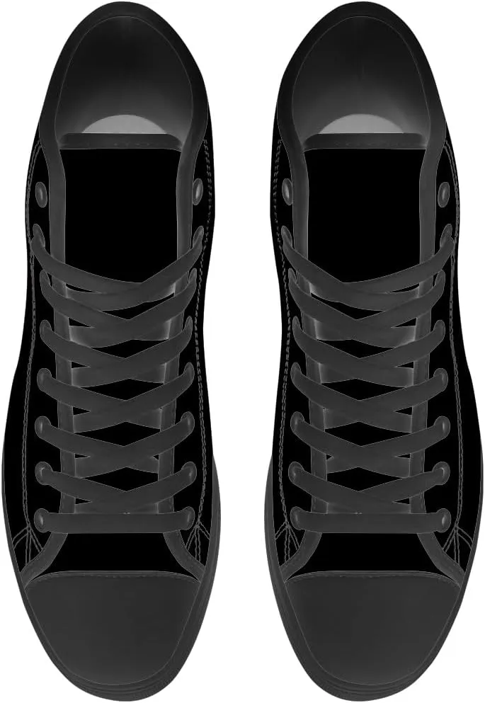Black High Top Canvas Shoes High Top Sneakers Lace Up Casual Shoes Gifts for Men Women