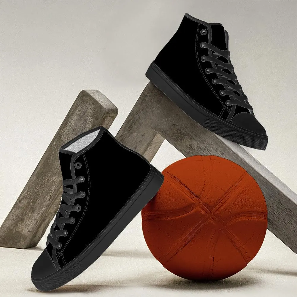 Black High Top Canvas Shoes High Top Sneakers Lace Up Casual Shoes Gifts for Men Women