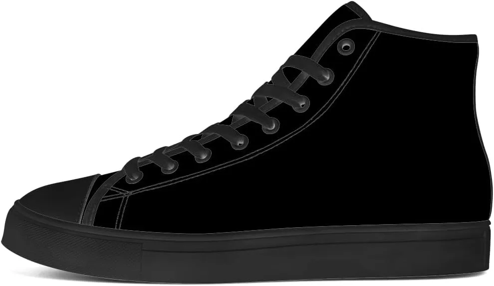 Black High Top Canvas Shoes High Top Sneakers Lace Up Casual Shoes Gifts for Men Women