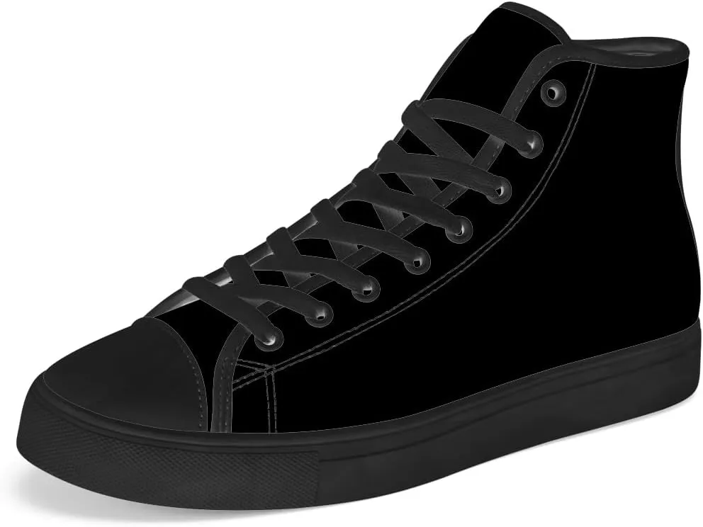 Black High Top Canvas Shoes High Top Sneakers Lace Up Casual Shoes Gifts for Men Women