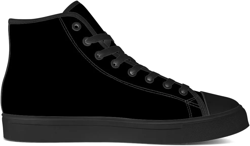 Black High Top Canvas Shoes High Top Sneakers Lace Up Casual Shoes Gifts for Men Women