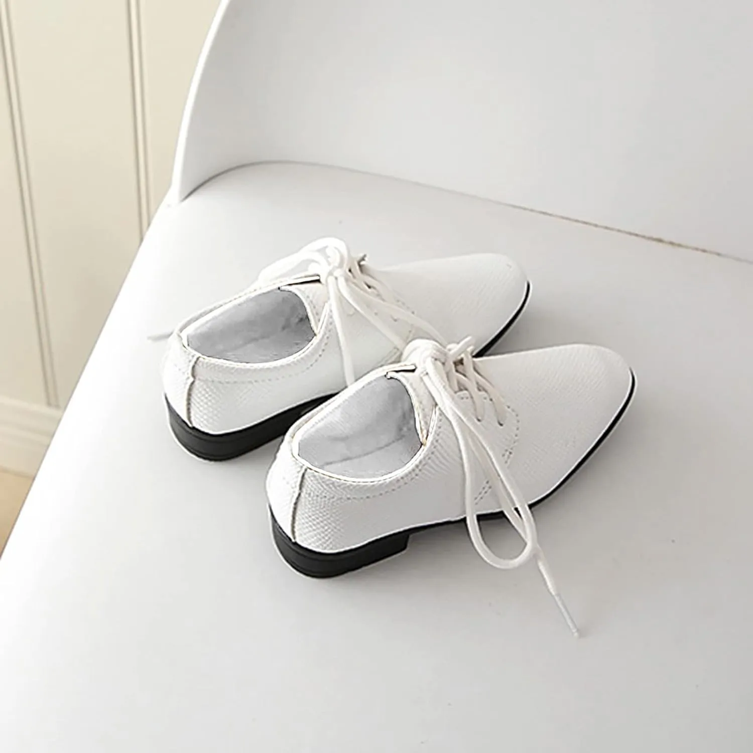 Boys Derb𝐲 Leather Formal Dress Shoes Pointed Toe Oxford Lace Up Wedding Party Performance Prom Footwear for Baby
