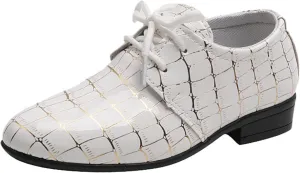 Boys Pointed Toe Dress Shoes Boy’s Dress Oxford Formal Shoes Toddler Lace Up Loafer Wedding Shoes Leather Shoes