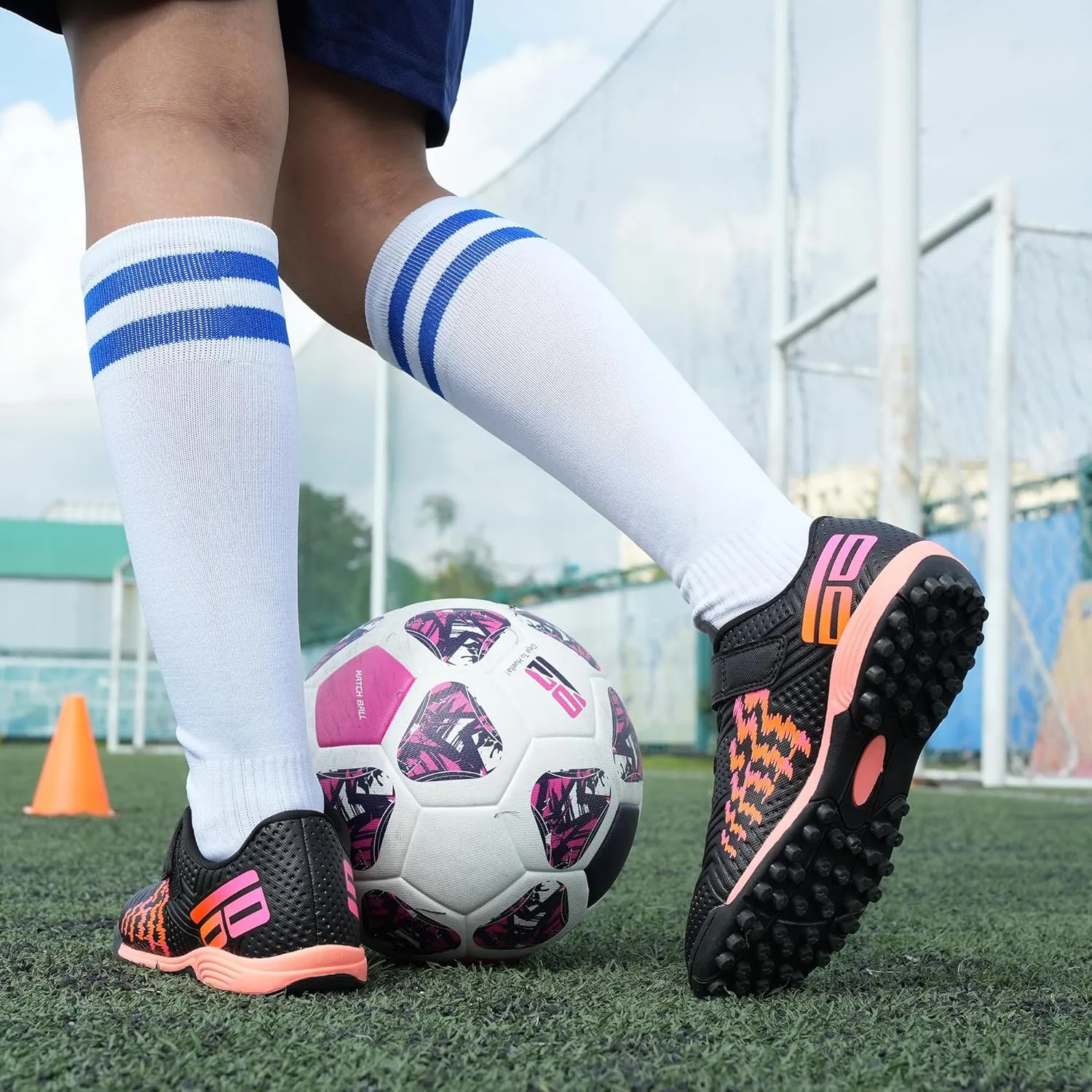 brooman Kids Turf Soccer Shoes Girls Boys Indoor Soccer Shoes