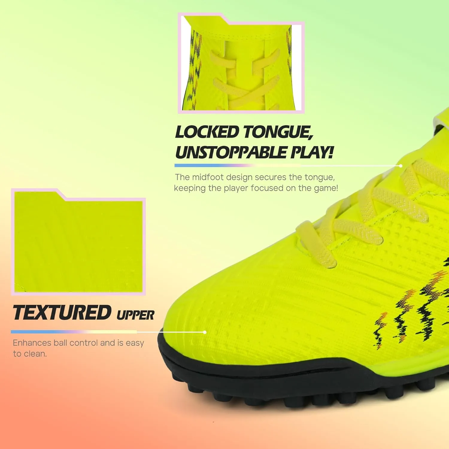 brooman Kids Turf Soccer Shoes Girls Boys Indoor Soccer Shoes