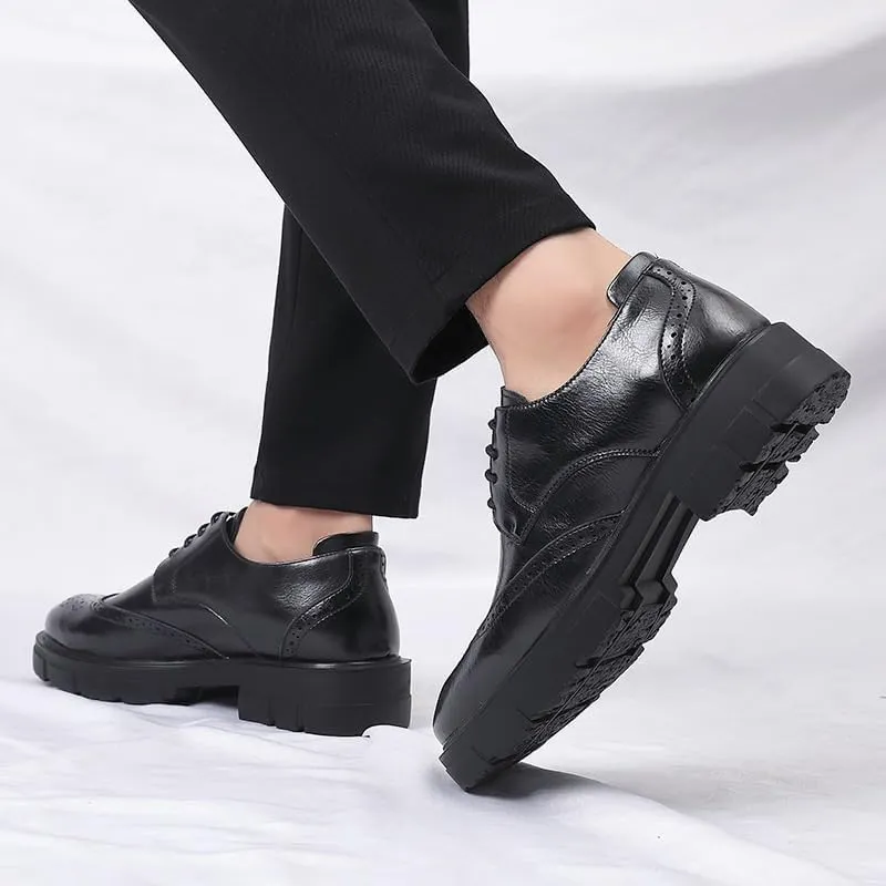 Classic Men's Derby Dress Shoes - Breathable Leather Lining for Conference Seminars, Client Dinners & Formal Presentations