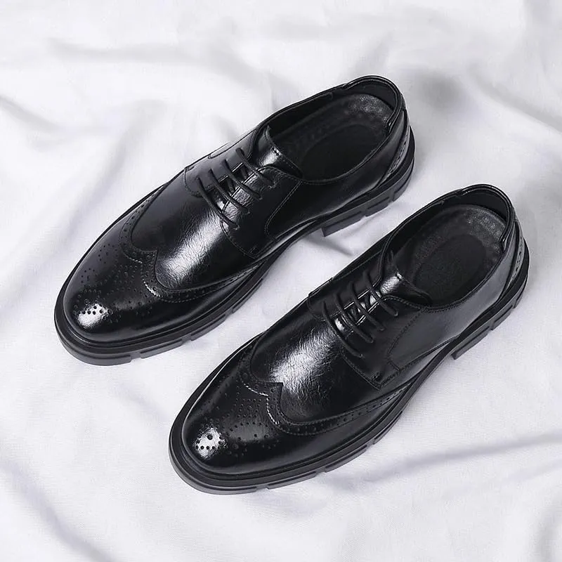 Classic Men's Derby Dress Shoes - Breathable Leather Lining for Conference Seminars, Client Dinners & Formal Presentations