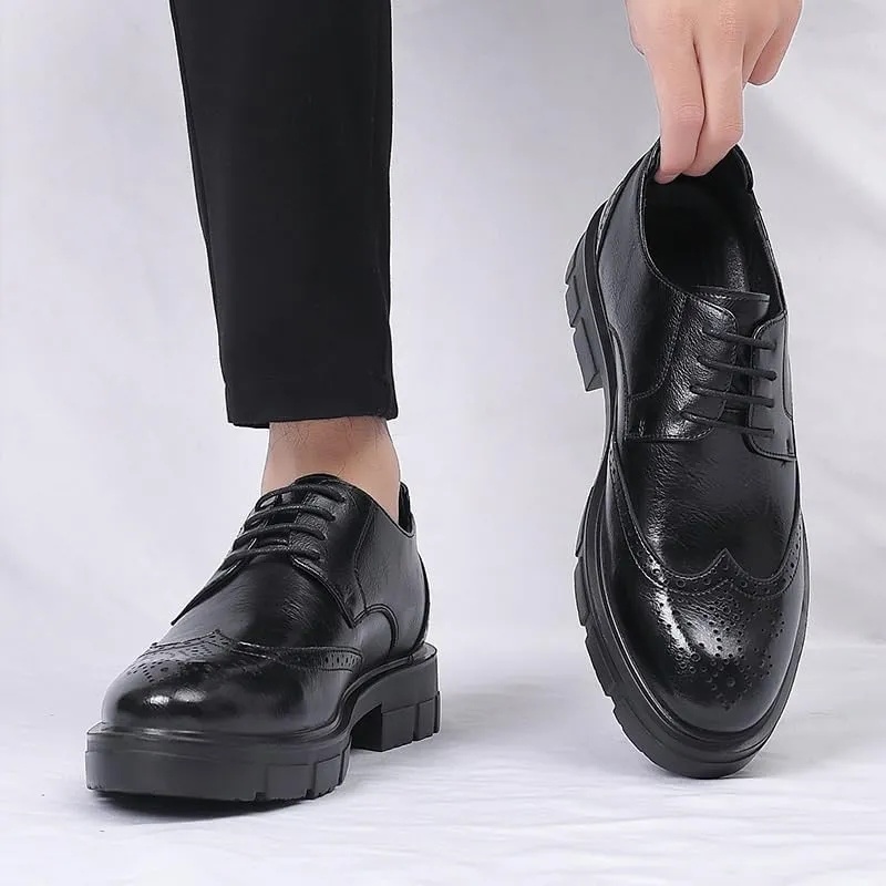Classic Men's Derby Dress Shoes - Breathable Leather Lining for Conference Seminars, Client Dinners & Formal Presentations