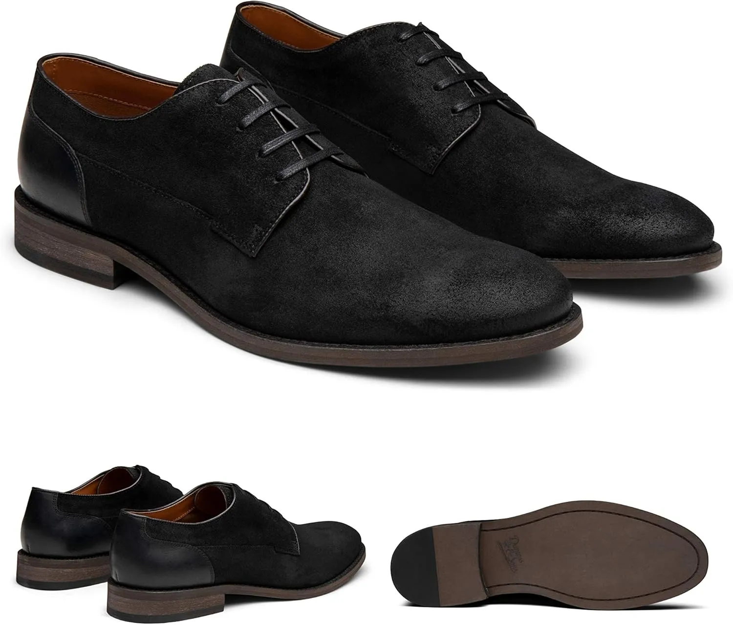 Dunross & Sons Premium Lace-Up Dress Shoes with a Breathable Naturally Leather Lining and Durable Non-Slip Rubber Sole