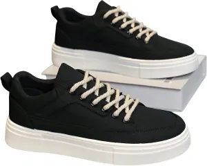Ellniges]Stylish 【Thick-Soled Canvas Shoes】 for Men - Summer Breathable Casual Sneakers, Retro Trendy Skate Shoes, Perfect for Students and Everyday Wear