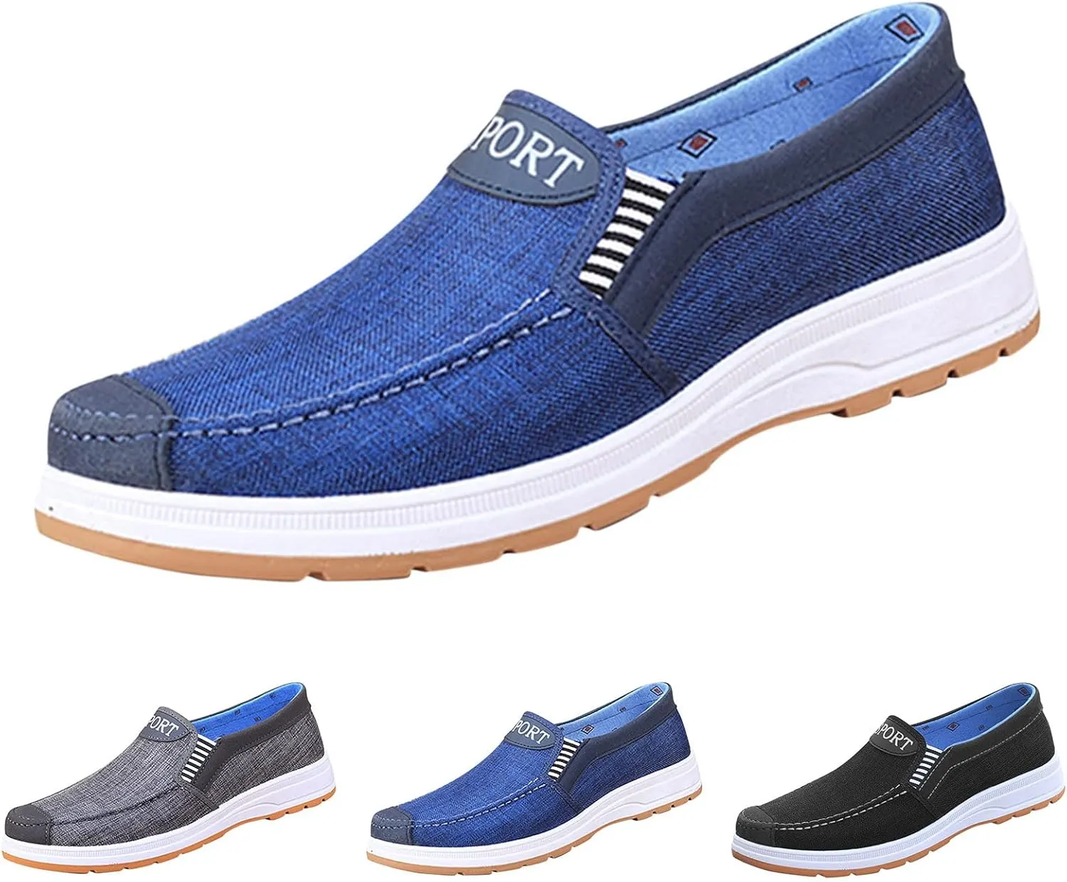 Fashion All Season Men Casual Shoes Flat Round Toe Non Slip Cloth Upper Comfortable Mens Casual Shoes