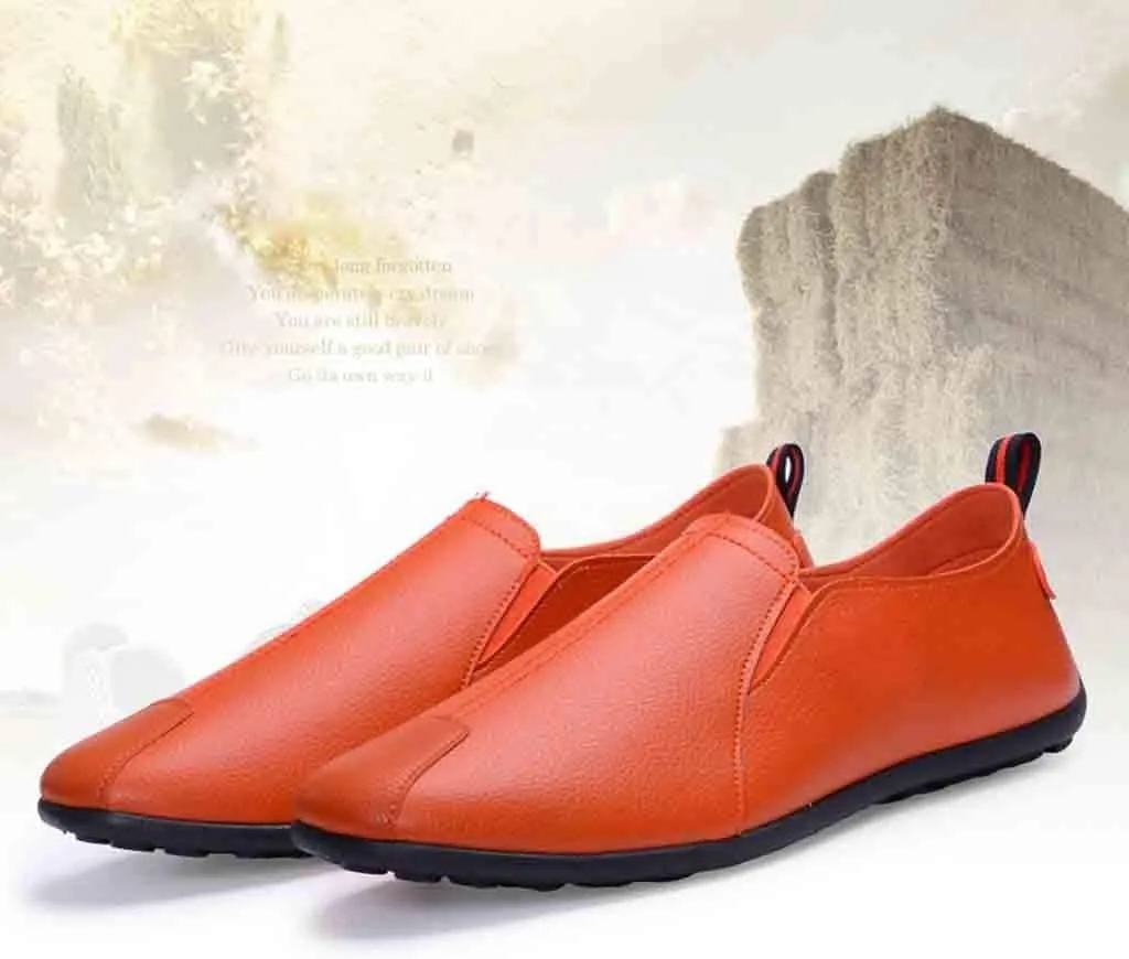 Fashion Men Leather Casual Slip-On Breathable Driving Boat Shoes Dress Men's Running Shoes