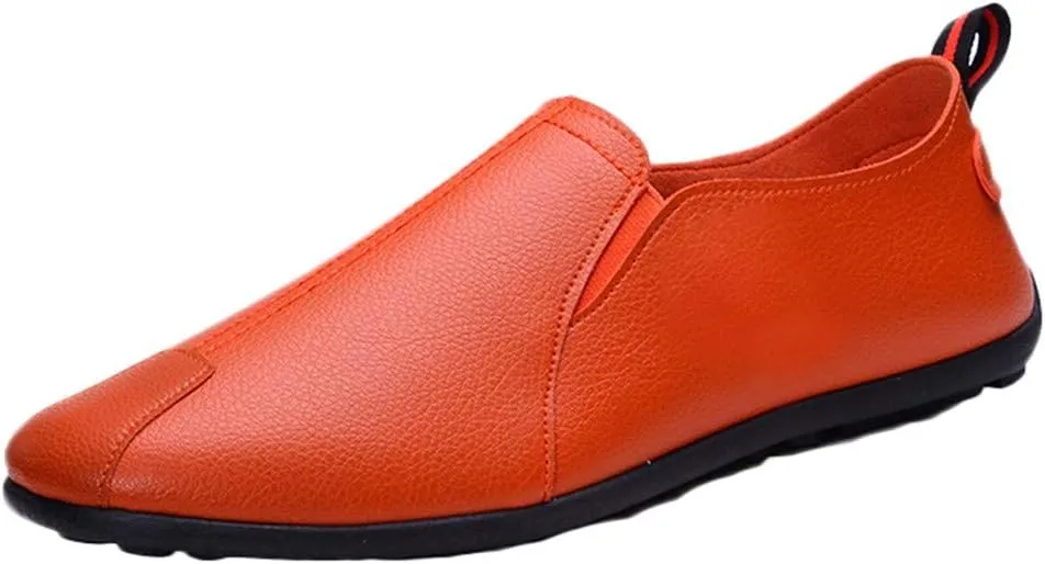 Fashion Men Leather Casual Slip-On Breathable Driving Boat Shoes Dress Men's Running Shoes
