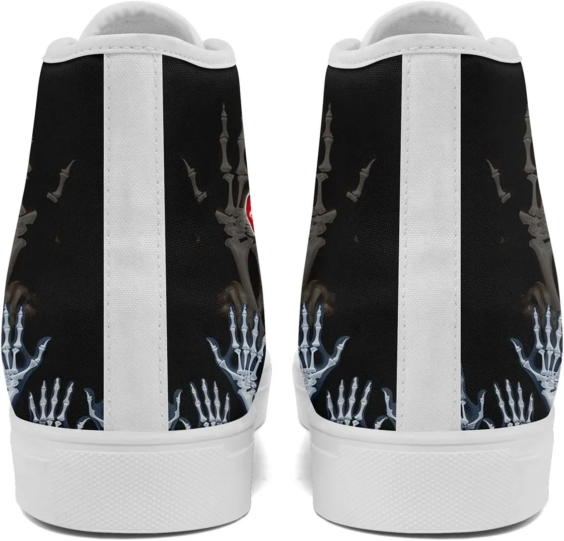 Fashion Skull High-Top Canvas Shoes for Men Women -Unique Vibrant High Top Sneakers Comfortable Casual Shoes