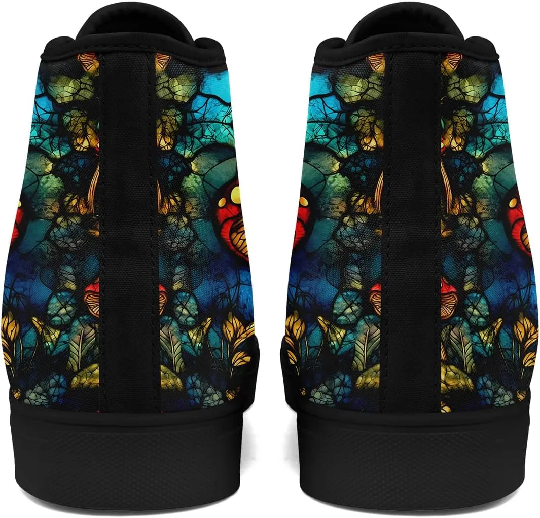 Fashion Skull High-Top Canvas Shoes for Men Women -Unique Vibrant High Top Sneakers Comfortable Casual Shoes