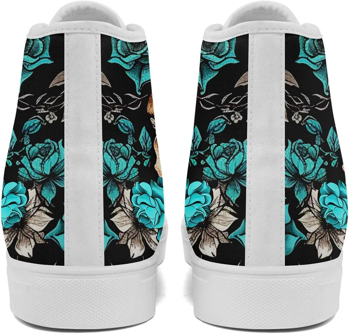 Fashion Skull High-Top Canvas Shoes for Men Women -Unique Vibrant High Top Sneakers Comfortable Casual Shoes