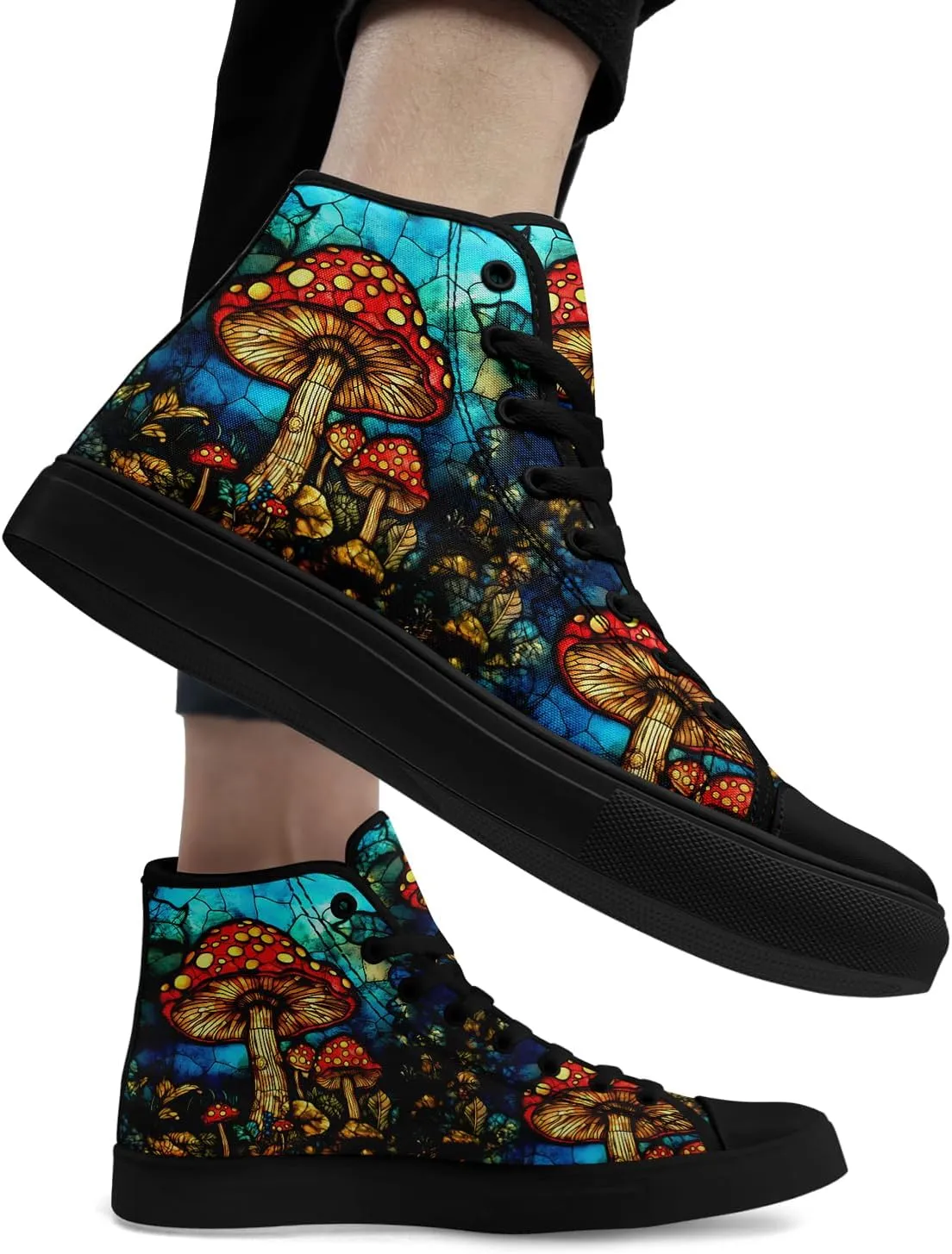 Fashion Skull High-Top Canvas Shoes for Men Women -Unique Vibrant High Top Sneakers Comfortable Casual Shoes