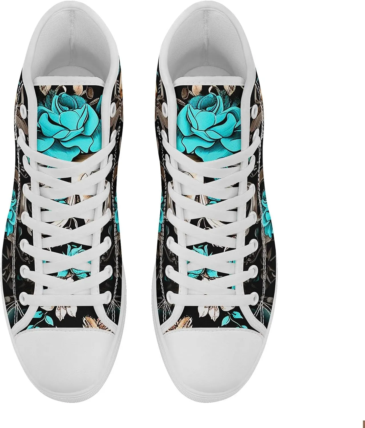 Fashion Skull High-Top Canvas Shoes for Men Women -Unique Vibrant High Top Sneakers Comfortable Casual Shoes