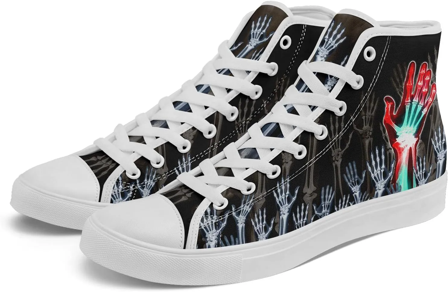Fashion Skull High-Top Canvas Shoes for Men Women -Unique Vibrant High Top Sneakers Comfortable Casual Shoes