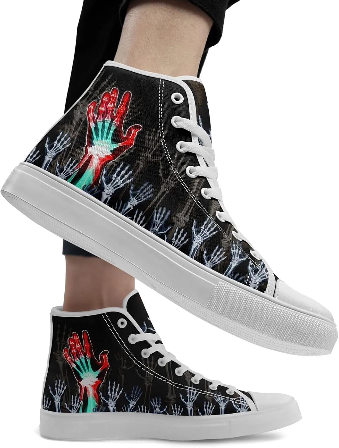 Fashion Skull High-Top Canvas Shoes for Men Women -Unique Vibrant High Top Sneakers Comfortable Casual Shoes