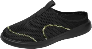 Fashion Summer Men Breathable Mesh Shallow Mouth Slip On Lightweight Casual Shoes Tops Mens Sneaker (Black, 10)