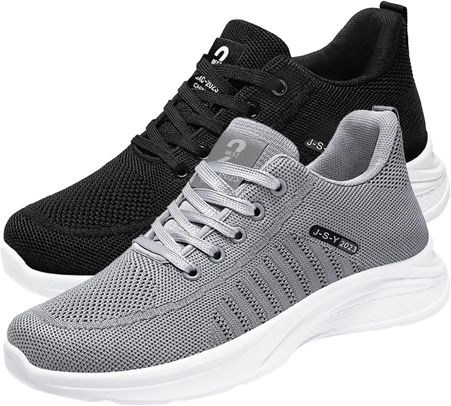 Fashion Summer Men Sports Shoes Flat Soft Bottom Mesh Breathable Comfortable Lace Up Solid Sneaker Socks for Men