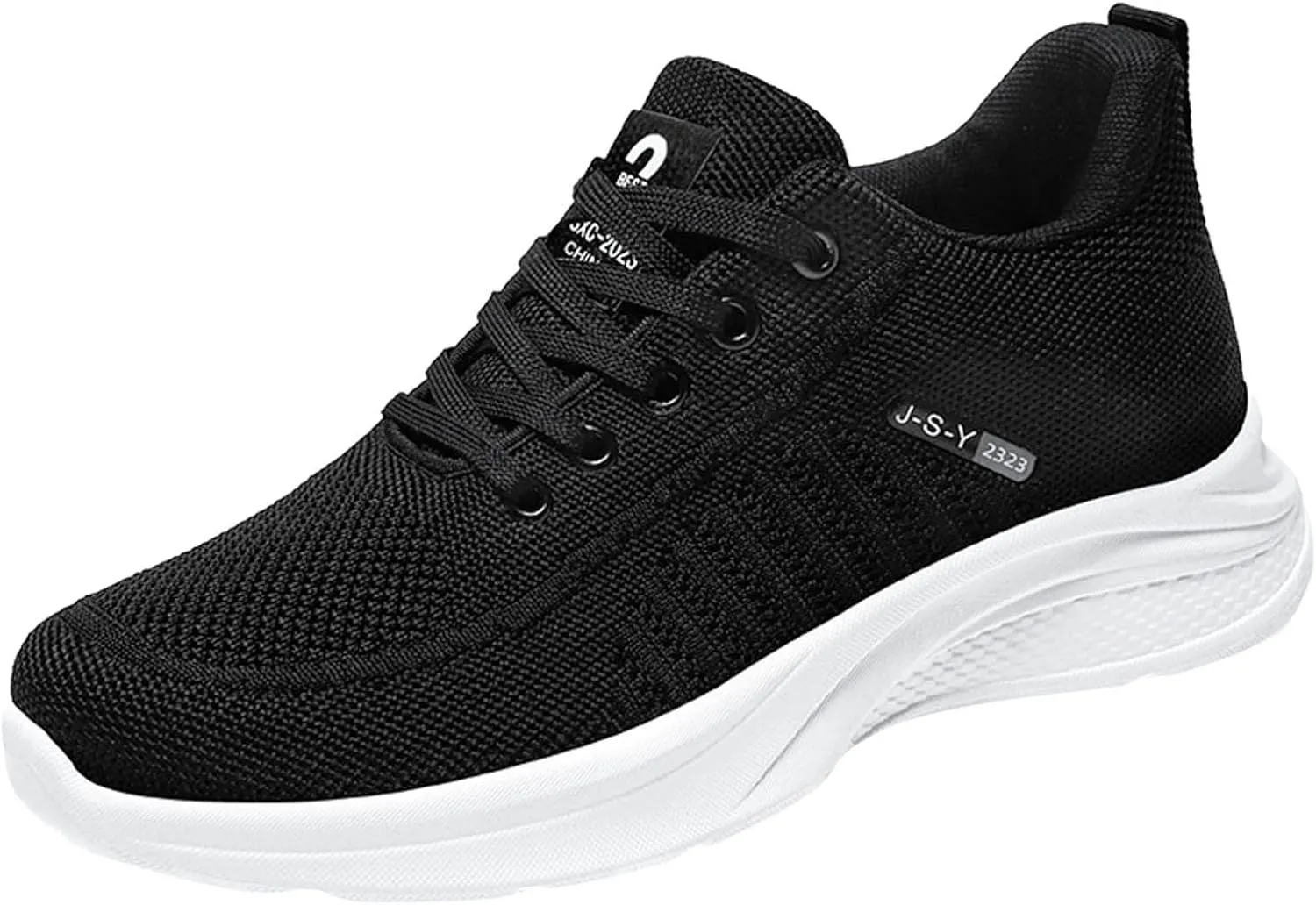 Fashion Summer Men Sports Shoes Flat Soft Bottom Mesh Breathable Comfortable Lace Up Solid Sneaker Socks for Men