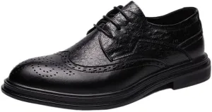 Fashionable Platform Brogue Oxford Shoes Classic Business Dress Men Shoes Modern Breathable Non-Slip Comfortable Walking