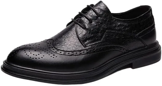 Fashionable Platform Brogue Oxford Shoes Classic Business Dress Men Shoes Modern Breathable Non-Slip Comfortable Walking