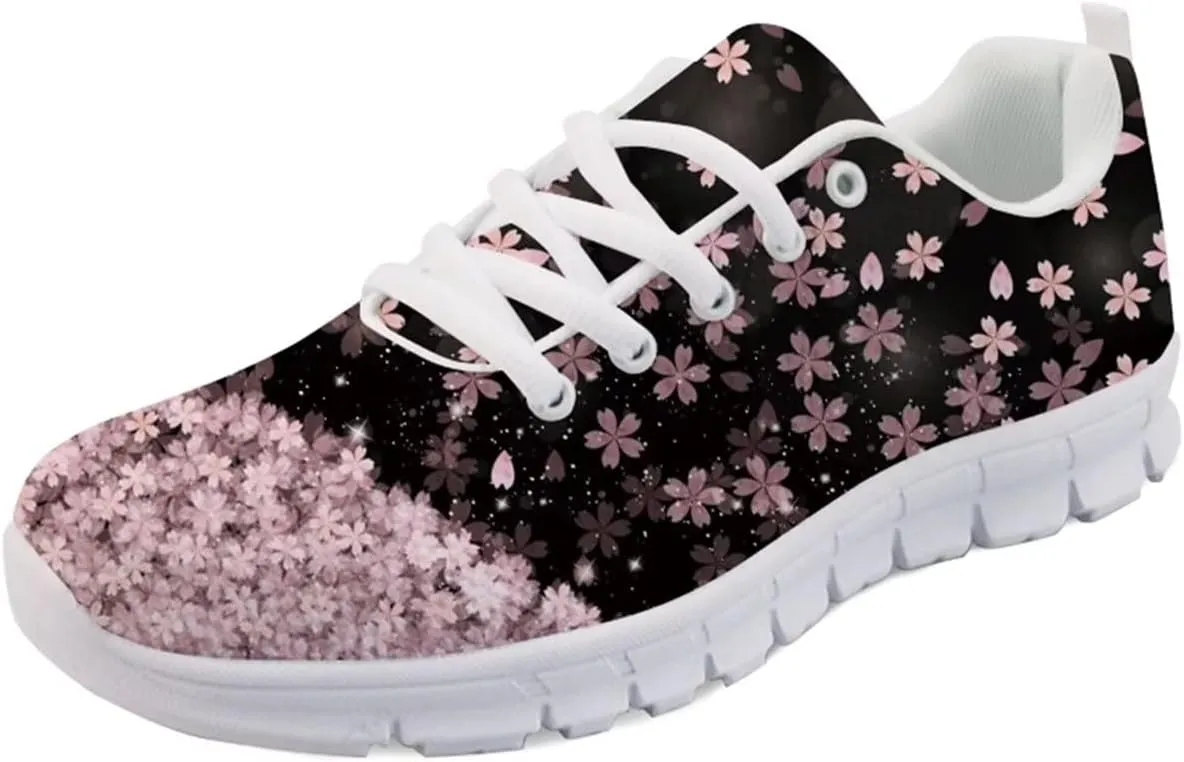 Forchrinse Hawaiian Hibiscus Leaves Lightweight Running Shoes Non Slip Soft Walking Shoes Casual Athletic Shoes