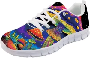 Forchrinse Hawaiian Hibiscus Leaves Lightweight Running Shoes Non Slip Soft Walking Shoes Casual Athletic Shoes