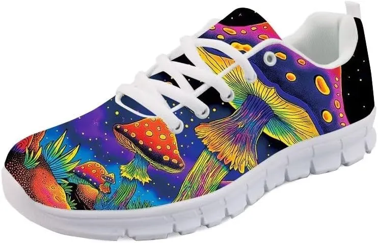 Forchrinse Hawaiian Hibiscus Leaves Lightweight Running Shoes Non Slip Soft Walking Shoes Casual Athletic Shoes