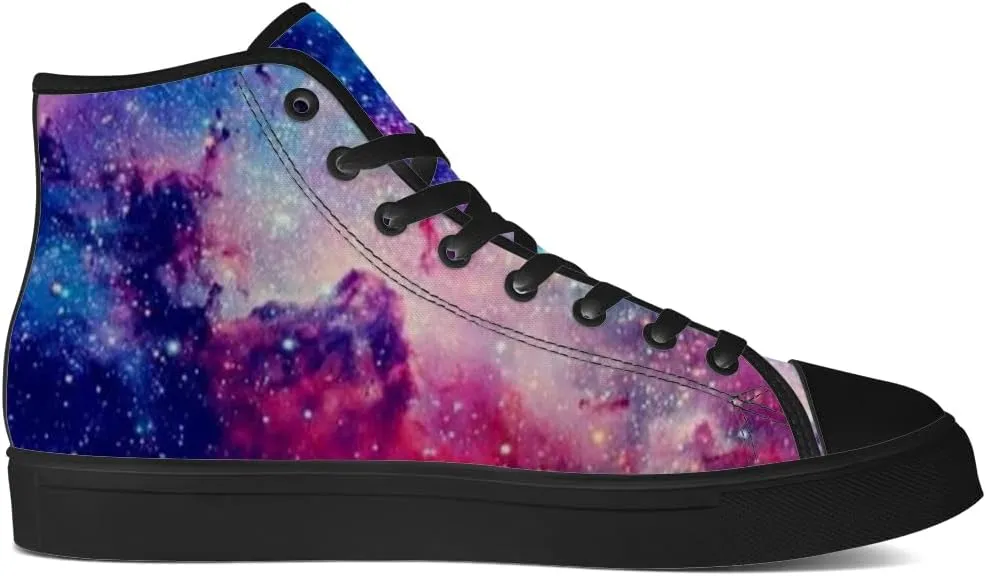 Galaxy High Top Canvas Shoes High Top Sneakers Lace Up Casual Shoes Gifts for Men Women