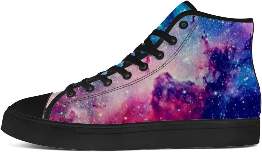 Galaxy High Top Canvas Shoes High Top Sneakers Lace Up Casual Shoes Gifts for Men Women