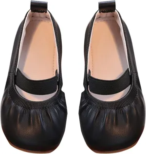 Girl Dress Shoes Square Toe Ballet Flats for Girls Toddler Flower Girl Dress Shoes for Party School Wedding Casual Shoes