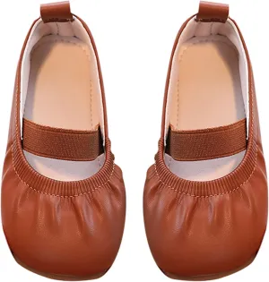 Girl Dress Shoes Square Toe Ballet Flats for Girls Toddler Flower Girl Dress Shoes for Party School Wedding Casual Shoes