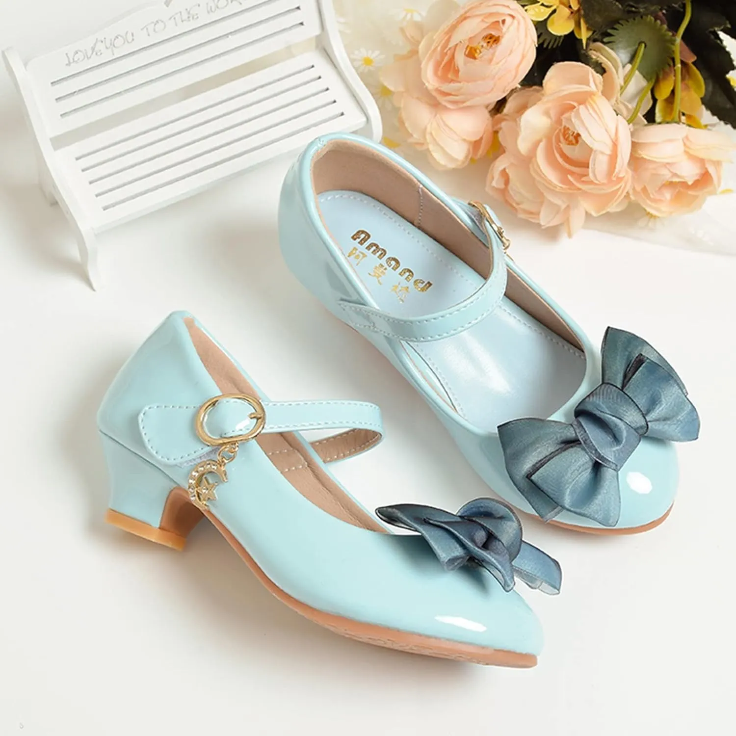Girls Mary Jane Dress Shoes Bows Flower Girl Wedding School Low Heels Toddler Little Kids Pump Shoes