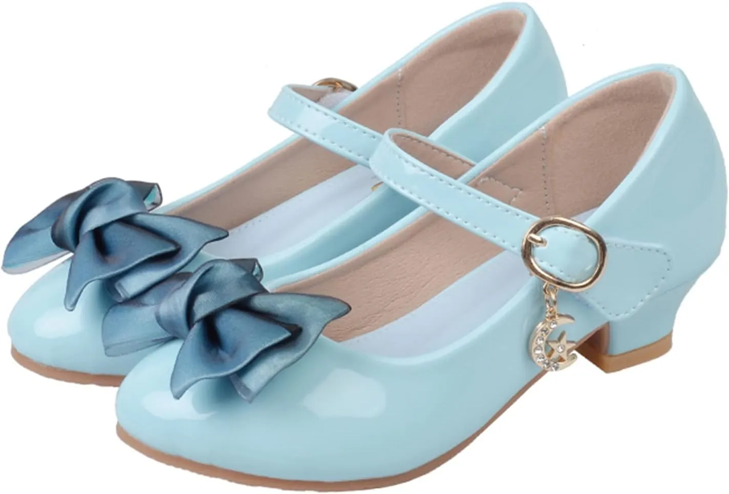 Girls Mary Jane Dress Shoes Bows Flower Girl Wedding School Low Heels Toddler Little Kids Pump Shoes