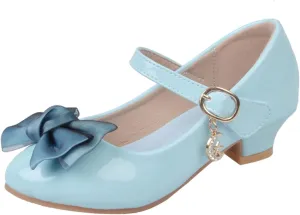 Girls Mary Jane Dress Shoes Bows Flower Girl Wedding School Low Heels Toddler Little Kids Pump Shoes