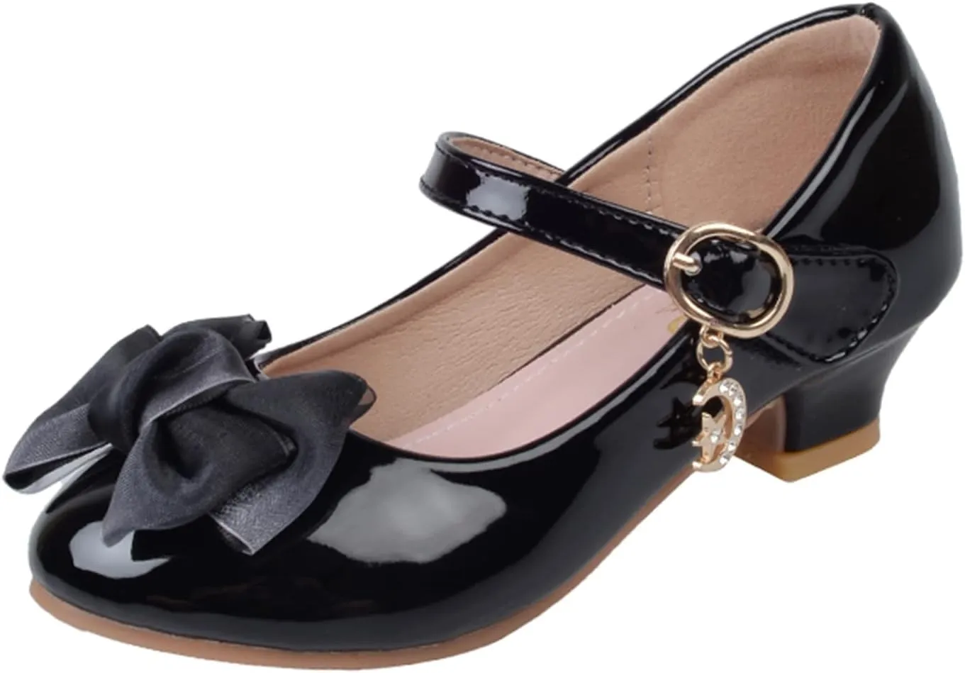 Girls Mary Jane Dress Shoes Bows Flower Girl Wedding School Low Heels Toddler Little Kids Pump Shoes