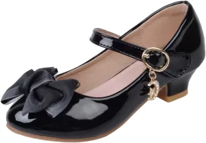 Girls Mary Jane Dress Shoes Bows Flower Girl Wedding School Low Heels Toddler Little Kids Pump Shoes
