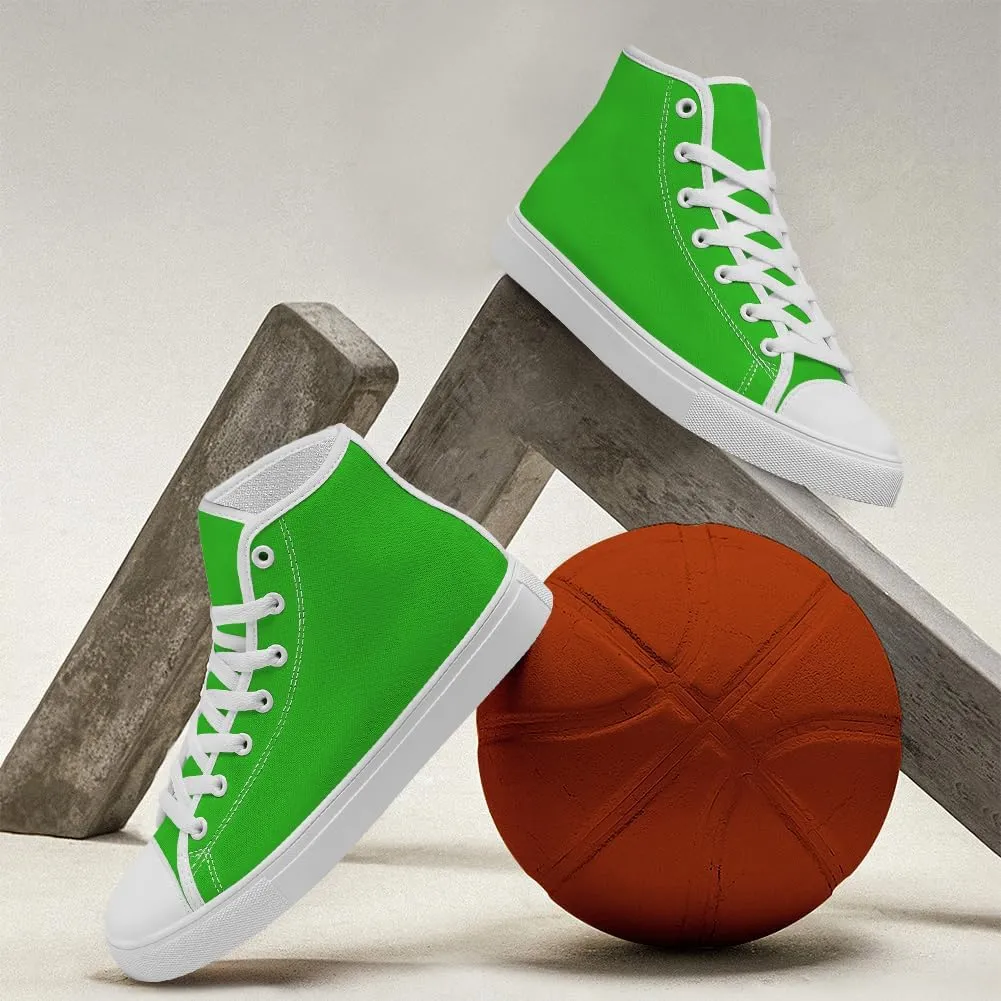 Green High Top Canvas Shoes High Top Sneakers Lace Up Casual Shoes Gifts for Dad Mom