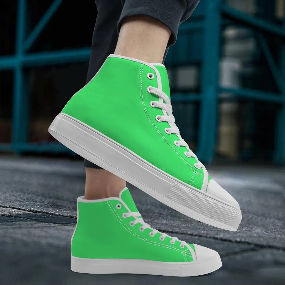Green High Top Canvas Shoes High Top Sneakers Lace Up Casual Shoes Gifts for Dad Mom